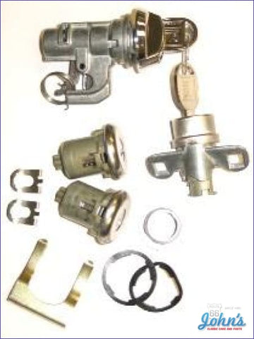 Glovebox Trunk And Door Lock Kit With Keys - Short Cylinder Door Stems F2