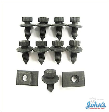 Hood Release Latch Assembly And Center Grille Support Mounting Hardware Kit 11 Pieces X