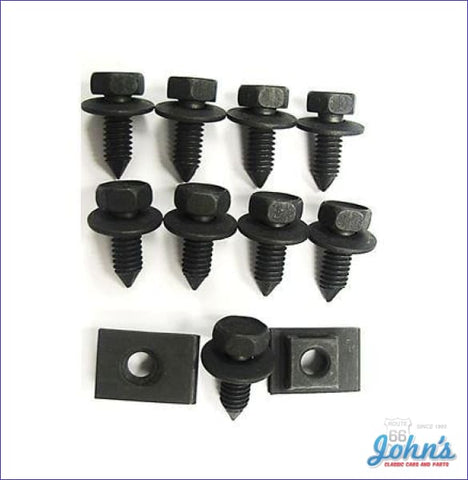 Hood Release Latch Assembly And Center Grille Support Mounting Hardware Kit 11 Pieces X