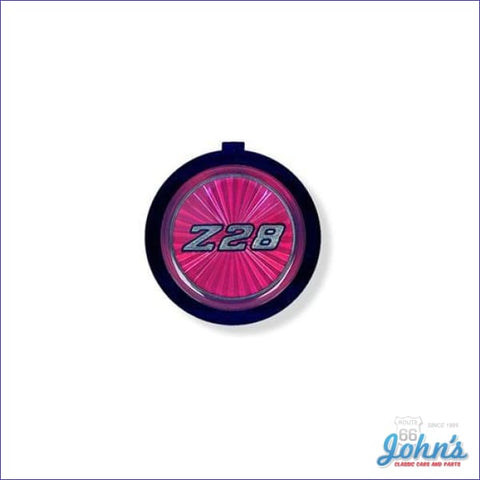 Horn Button Insert For 4 Spoke Wheel Z28 With Red Background Gm Licensed Reproduction F2