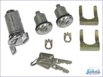 Ignition And Door Lock Kit With Oe Style Keys Medium Cylinder Stems F2