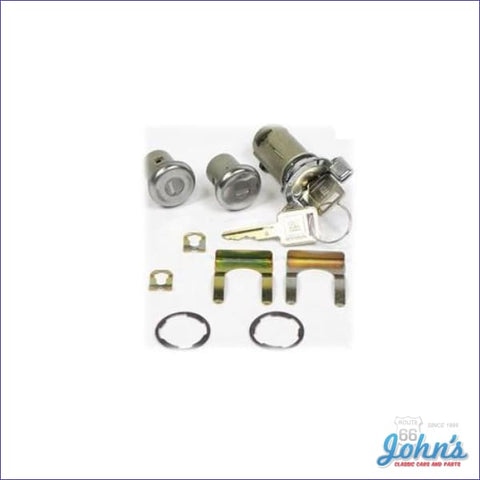Ignition And Door Lock Kit With Oe Style Keys Short Cylinder Door Lock Stems. F2