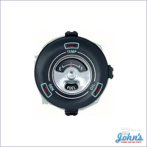 In Dash Fuel Gauge Cluster - With Warning Lights Factory Replacement Gm Licensed Reproduction X