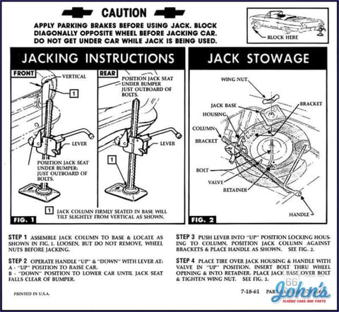 Jack Instructions Decal- Convertible X