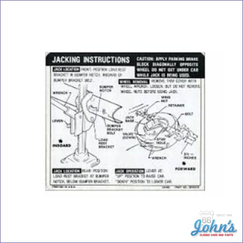 Jack Instructions Decal- Coupe F1