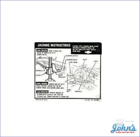 Jack Instructions Decal For Station Wagon A