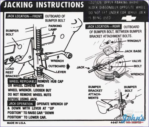 Jack Instructions Decal- Sedan Regular X