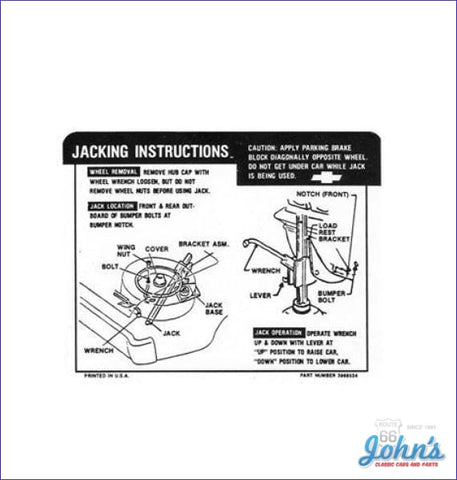 Jack Instructions Decal Ss A