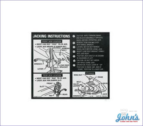 Jack Instructions Late Hardtop Or Convertible A