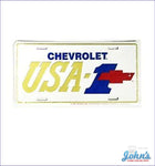 License Plate - Chevrolet Usa-1 Blue 1 With Red Bowtie A F2 X F1