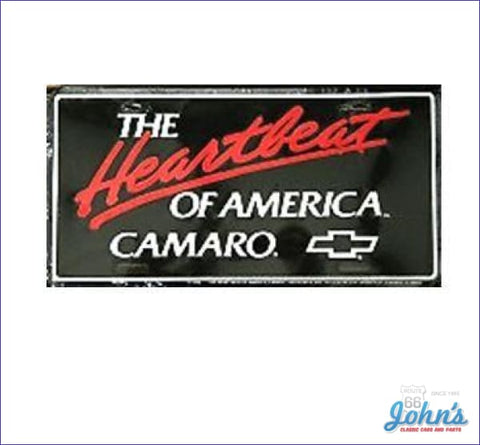 License Plate - The Heartbeat Of America Camaro F2 F1