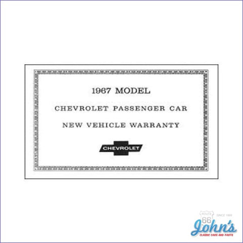 New Car Warranty Certificate A F1