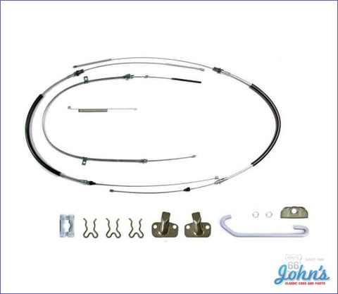 Park Brake Cable Kit With Hardware Rear Drums. Oe Steel F2