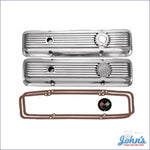 Polished Aluminum Valve Covers With Gaskets And Emblem. 302 Z28 Style. F1