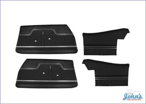 Pre-Assembled Front And Rear Door Panel Kit For Convertible- Black- Pair (Os1) A
