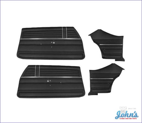 Pre-Assembled Front And Rear Door Panel Kit For Coupe- Black- Pair (Os1) A