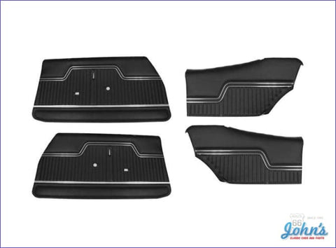 Pre-Assembled Front And Rear Door Panel Kit For Coupe- Black- Pair (Os1) A