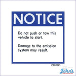 Push Start Warning Decal F2