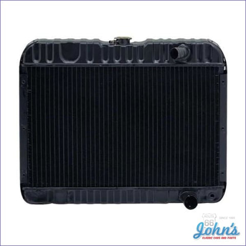 Radiator Small Block Manual Transmission With Passenger Side Inlet Recessed Mounting Brackets. 4 Row
