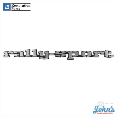 Rally Sport Fender Emblem- Each Gm Licensed Reproduction F1