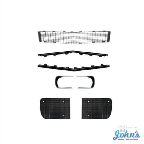 Rally Sport Grille Kit With Black Headlight Door Covers. Gm Licensed Reproduction. (Os1) F1