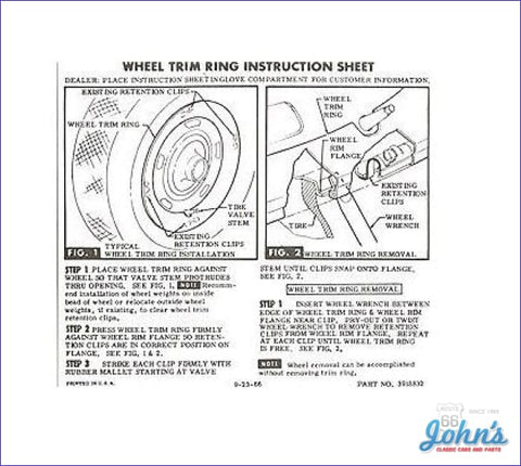 Rally Wheel Trim Ring Instructions Card X F1 F2