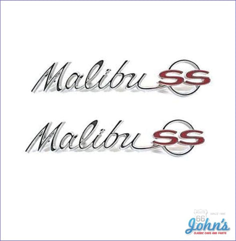 Rear Quarter Panel Malibu Ss Emblems Pair Gm Licensed Reproduction A