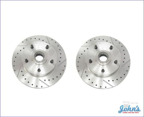 Rotors Front For Single Piston Calipers Drilled And Slotted Replacement Our Disc Brake Conv Kits-