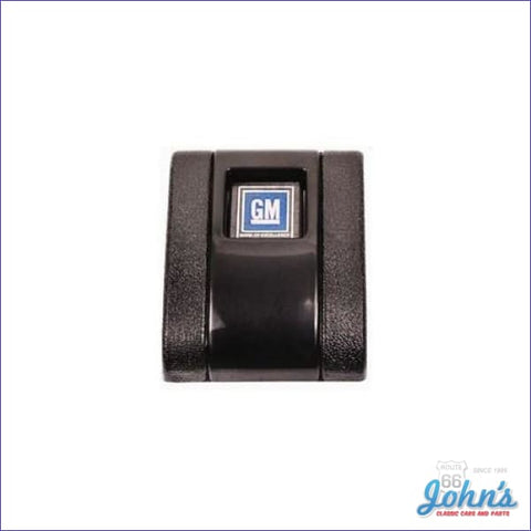 Seat Belt Buckle Cover Black With Gm Mark Of Excellence Decal- Each Licensed Reproduction A X F2 F1