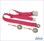 Seat Belt Set With Chrome Lift Latch Style - Universal- Each *choose Color* Camaro / Bright Red Br A