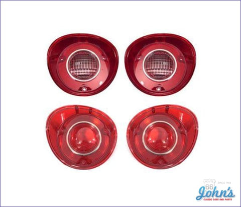 Tail Light And Backup Lens Kit With Chrome Trim Ring. 4 Pc. Gm Licensed Reproduction. A