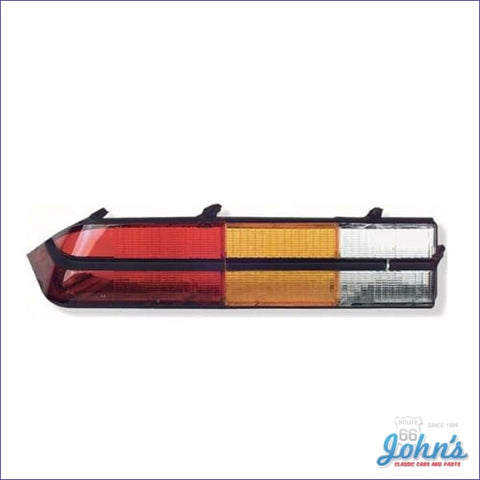 Tail Light Lens Assembly - With Black Center Trim. Standard And Z28. Lh. Gm Licensed Reproduction.