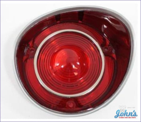Tail Light Lens With Chrome Trim Rh. Ea. Gm Licensed Reproduction. A