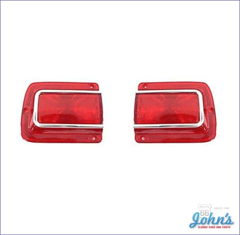 Tail Light Lenses With Chrome Pair. Gm Licensed Reproduction. A