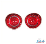Tail Light Lenses With Chrome Trim Pair. Reproduction. A