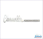 Trunk Emblem Chevelle By Chevrolet. Gm Licensed Reproduction. A