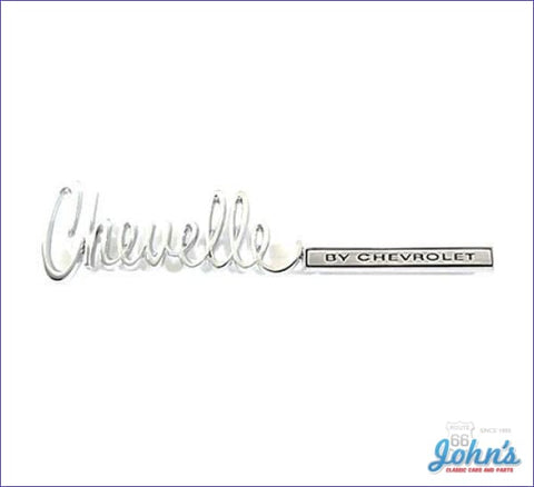 Trunk Emblem Chevelle By Chevrolet. Gm Licensed Reproduction. A