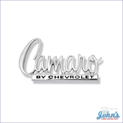 Trunk Lid Emblem Camaro By Chevrolet. Gm Licensed Reproduction. F2