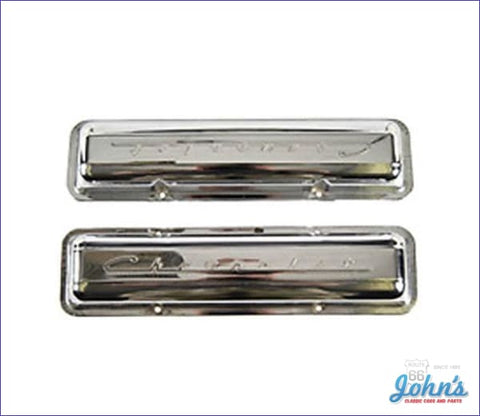Valve Covers 302 Z/28 350 With Chevrolet Script Chrome Style. Pair. Gm Licensed Reproduction. F1
