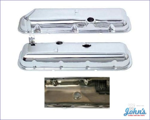 Valve Covers Without Oil Drippers Chrome. Bb With Power Brakes Oe Correct. Pair A F2 X F1