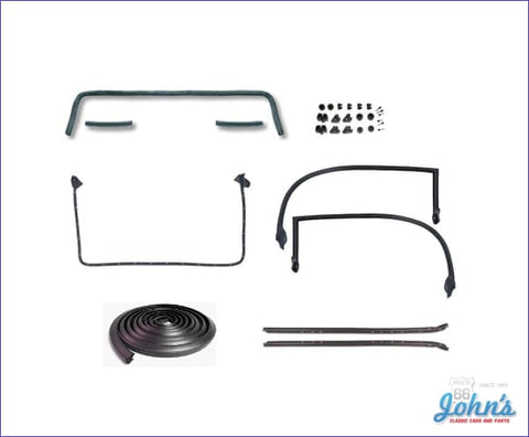 Weatherstrip Kit With Oe Style 2Pc Outer Windowfelts - For Cars Door Upper Moldings. For Without