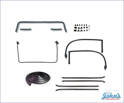 Weatherstrip Kit With Oe Style 4Pc Inner And Outer Windowfelts - For Cars Door Upper Moldings. For