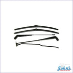 Wiper Arm And Blade Kit With Hidden Wipers. Black Finish. F2