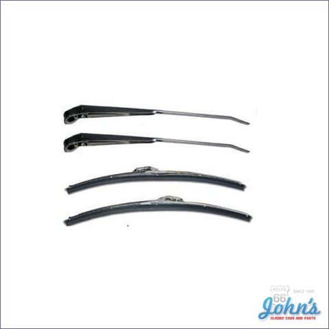 Wiper Arm And Blade Kit Without Hidden Wipers. Black Finish. F2