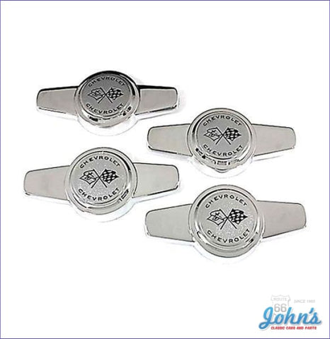 Wire Wheel Cover Spinners - Set Of 4. Gm Licensed Reproduction. X